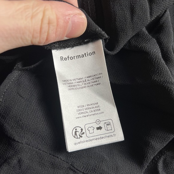 Reformation Anellis Dress Womens 0 Black Floral Fit & Flare Midi Sundress Party - Picture 11 of 13